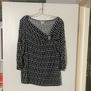 Michael Kors geometric pattern 3/4 sleeve top